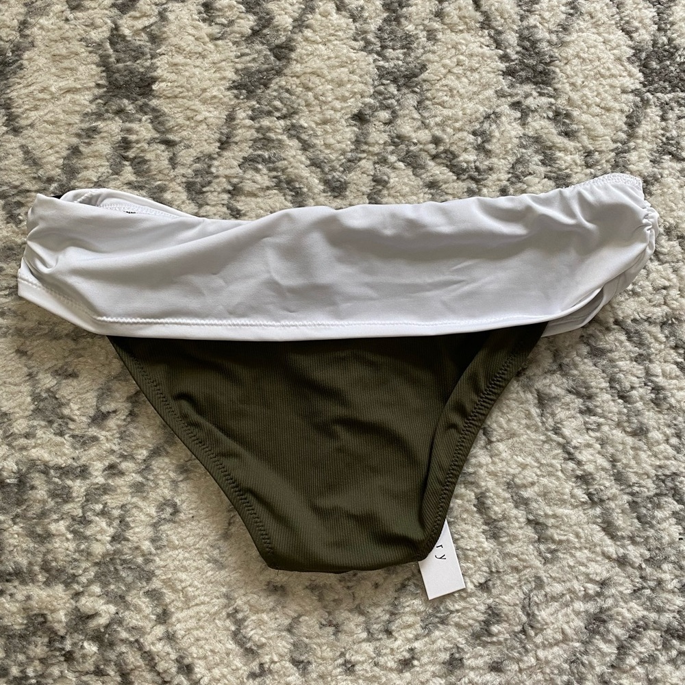 Sanctuary Block Party Wrap Hipster Swim Bottom Black White Green NEW - Picture 9 of 10